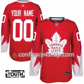 Adidas Maillot de Hockey Toronto Maple Leafs Personnaliser 2017-2018 Rouge Alternate Authentic - Enfant
